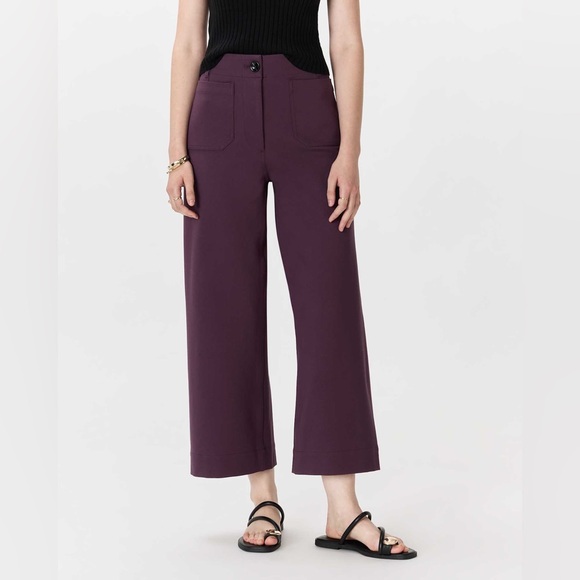Quince Pants - Quince Ultra-Stretch Ponte Cropped Wide Leg Pants size 12 NWT